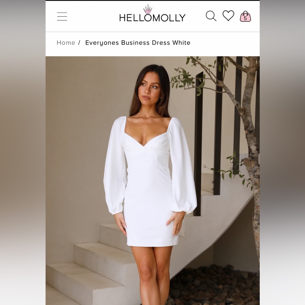 Hello Molly “Everyone’s Business Dress”, white.